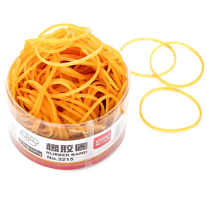 DELI/得力 橡胶圈 3215 净重：100g 颜色：黄色 单位:筒
