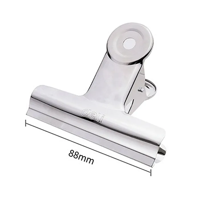 DELI/得力 圆形铁票夹 9520 颜色：银色 规格：88mm 包装数：6只 单位:袋