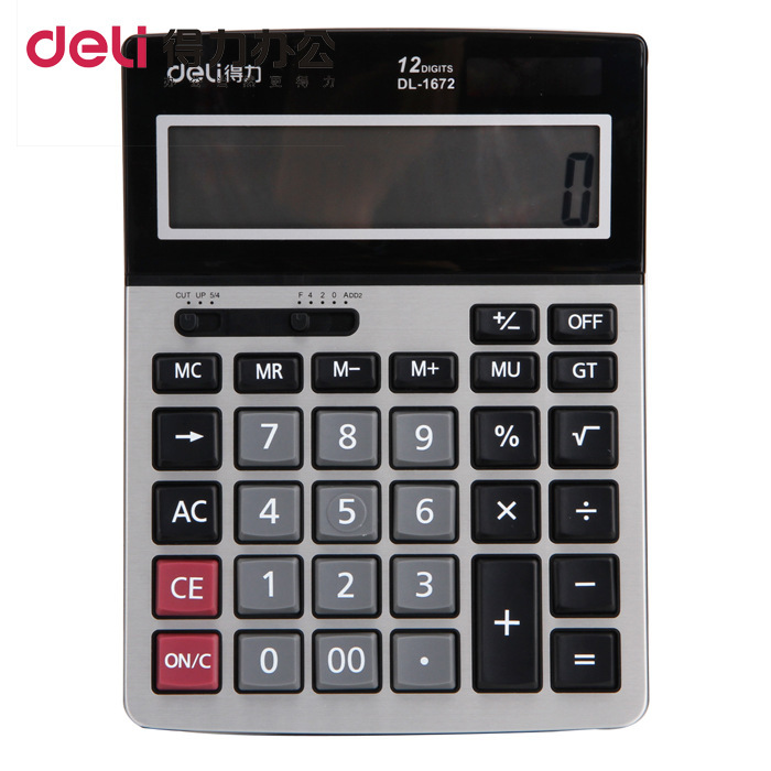 DELI/得力 桌面计算器 1672A 深灰色 单位:台