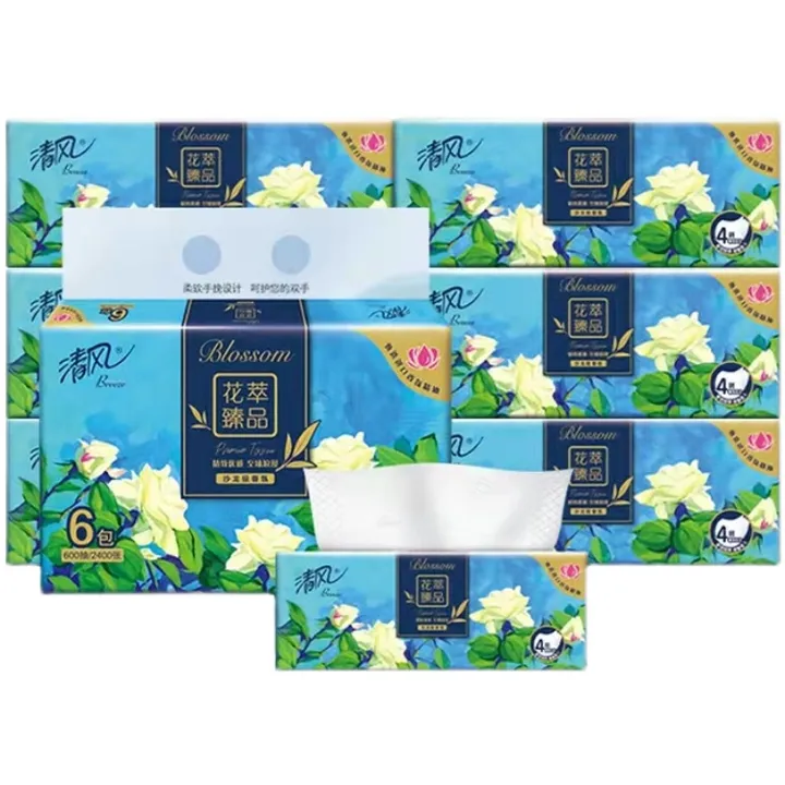 BREEZE/清风 面巾纸 BR62MHC 花萃臻品4层 100抽 单位:箱