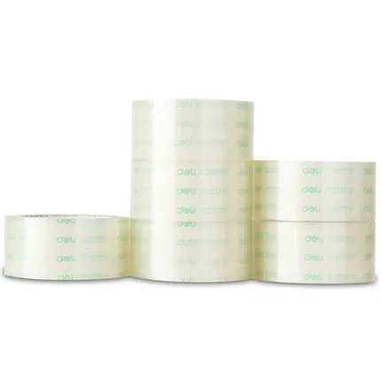 DELI/得力 封箱胶带 30201 尺寸：40y×48mm 包装数：6卷装 颜色：透明 单位:筒