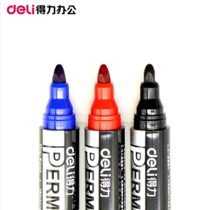 DELI/得力 可加墨记号笔 S552 蓝色 线幅1.8mm 10支/盒 单位:支