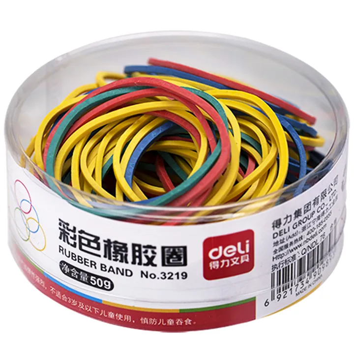 DELI/得力 彩色橡胶圈 3219 50g 彩色 单位:筒