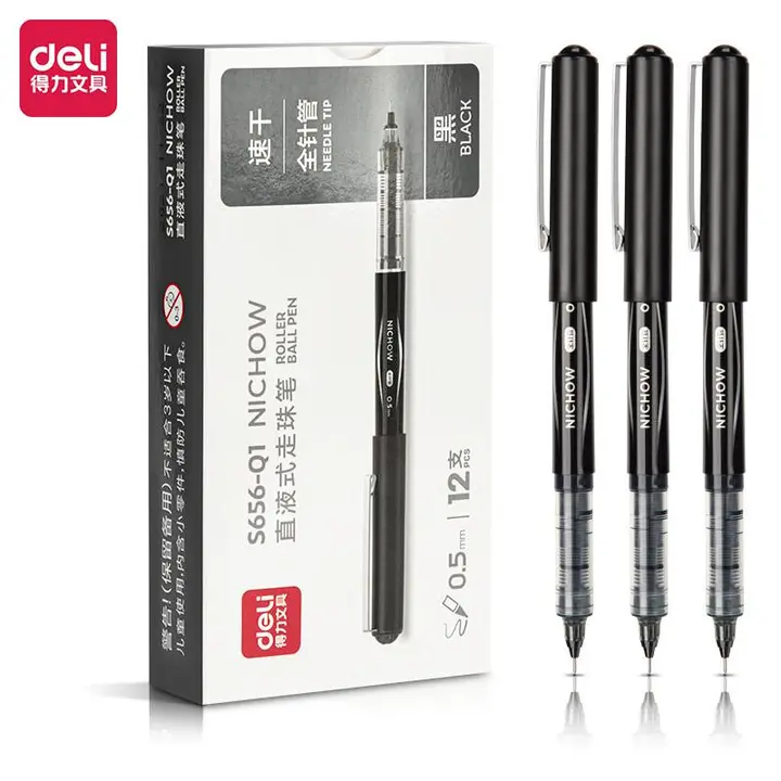 DELI/得力 直液式走珠笔 S656-Q1 颜色：黑色 单位:支
