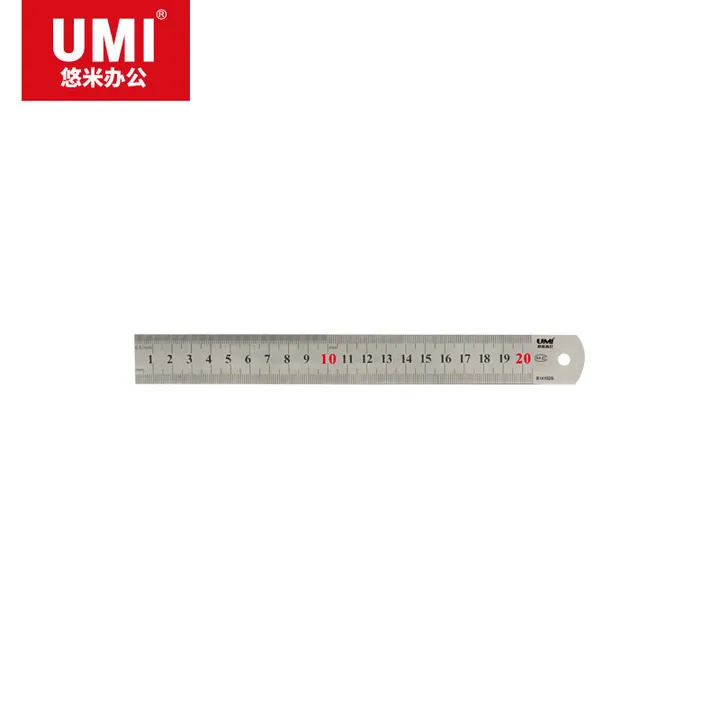 UMI/悠米 不锈钢直尺 B14102S 直径：20cm 颜色：银色 单位:把