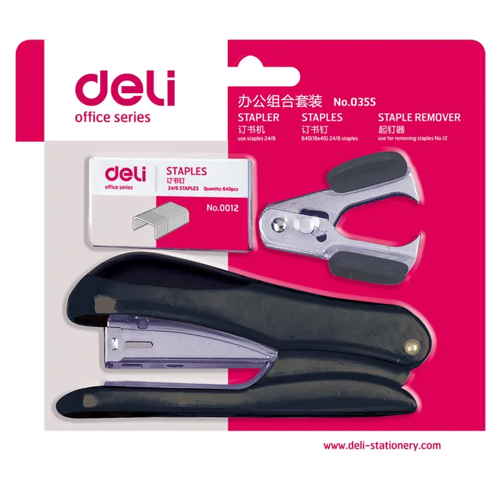 DELI/得力 订书机卡式 0355 25页 颜色随机 单位:台