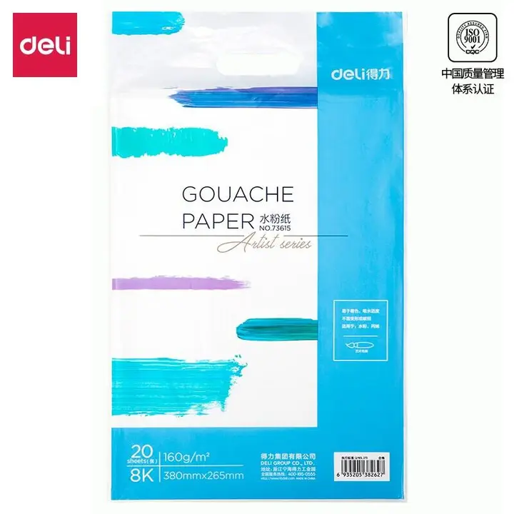 DELI/得力 水粉纸 73615 白色 160g 8K 单位:包