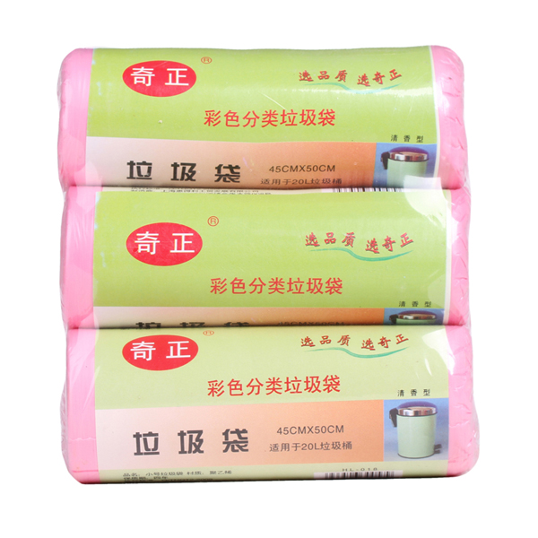 QZ/奇正 垃圾袋 尺寸：45×50cm 颜色：粉色 单位:组