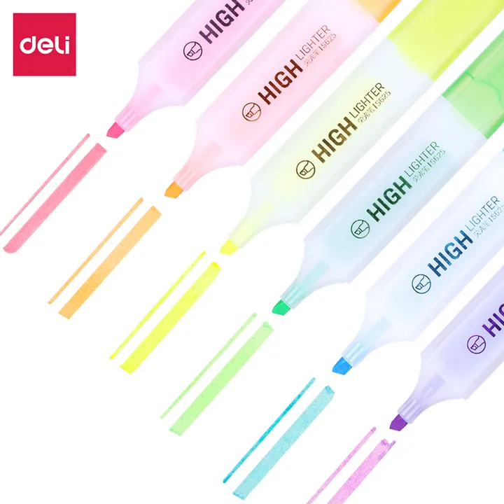 DELI/得力 荧光笔套装 S628 规格：5mm 包装数：6支 单位:袋