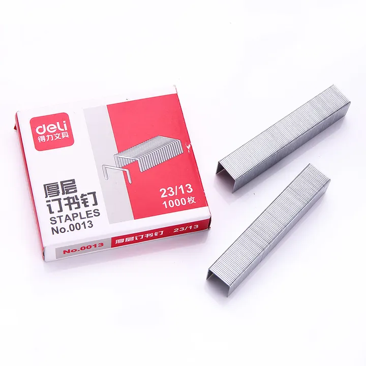 DELI/得力 厚层订书钉 0013 23/13 1000枚装 单位:盒