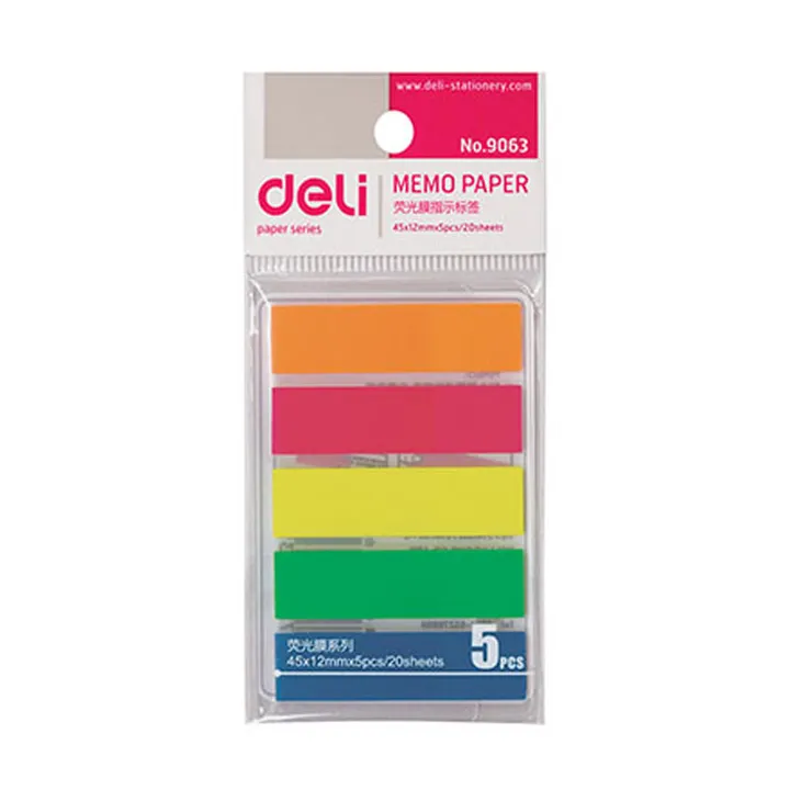 DELI/得力 百事帖 9063 混色 44×12mm 5×20页 5色 单位:包