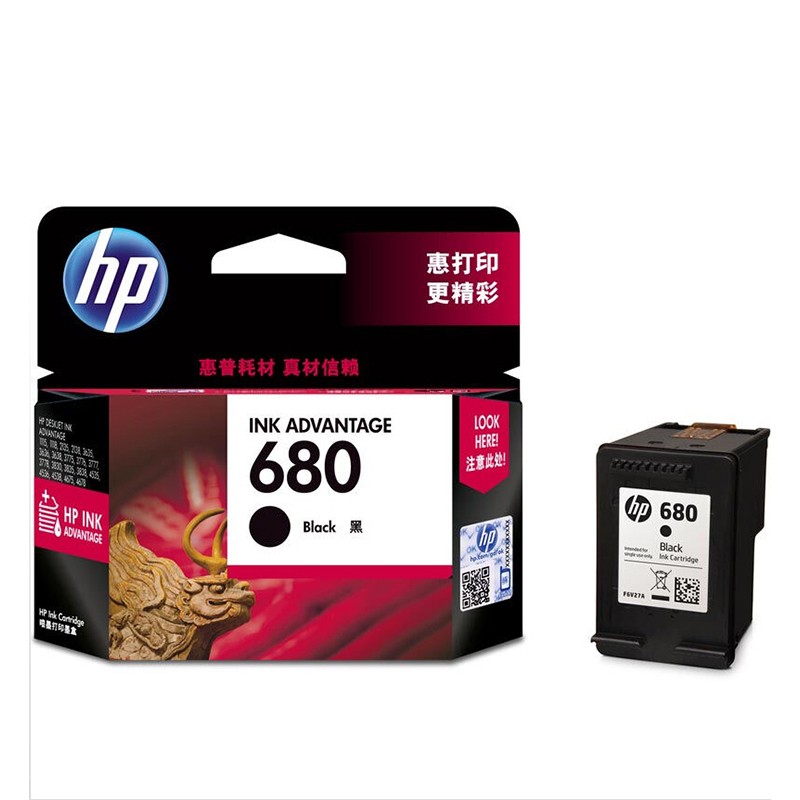 HP/惠普 680墨盒 F6V27AA 黑色/480页 适用机型：HP DeskJet IA 3638/2138/3838/2679 All-in-One Printer/HP DeskJet Ink Advantage 3636/3778/3777/3779 AiO Prntr/HP DeskJet Ink Advantage 1118 Printer/HP DeskJet Ink Adv 3776 AiO Printer/HP DeskJet IA 2676/2677/2678/5078/5278 All-in-One Printer/HP DeskJet 单位:个