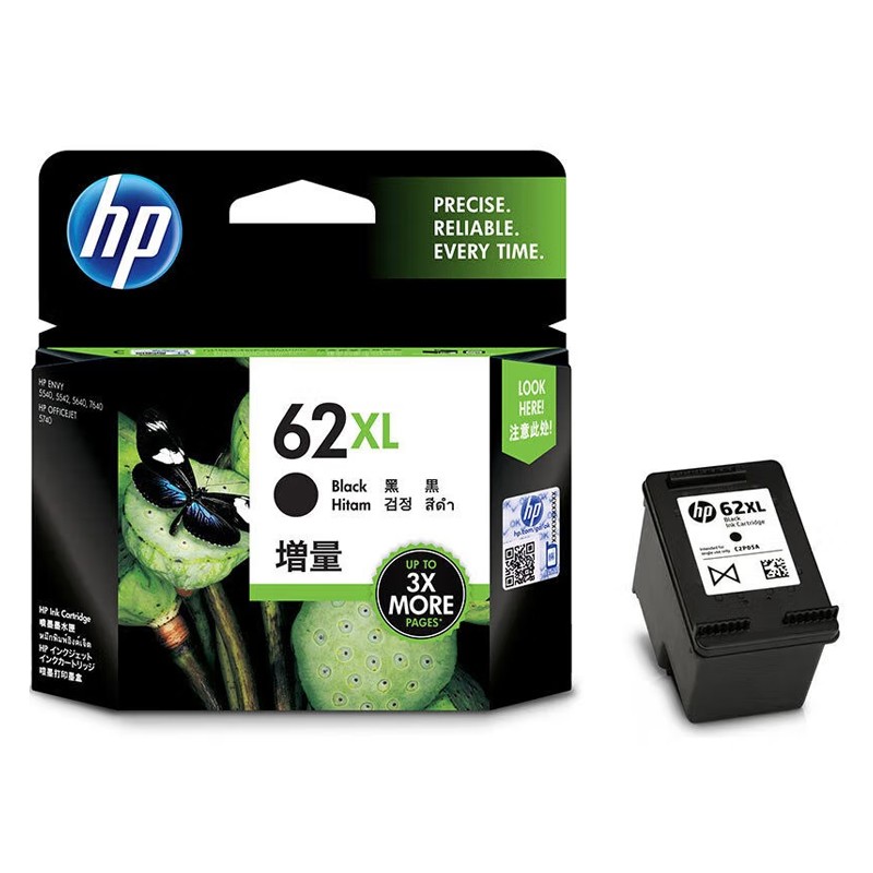 HP/惠普 62XL墨盒 C2P05AA 黑色高容/600页 适用机型：HP OfficeJet 200 Mobile Printer/HP OfficeJet 258 Mobile AiO prntr/HP OfficeJet 208 Mobile Printer/HP Envy 5640 单位:个