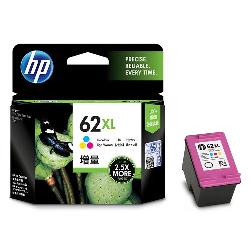 HP/惠普 62XL墨盒 C2P07AA 彩色高容/415页 适用机型：HP OfficeJet 200 Mobile Printer/HP OfficeJet 258 Mobile AiO prntr/HP OfficeJet 208 Mobile Printer/HP Envy 5640 单位:个