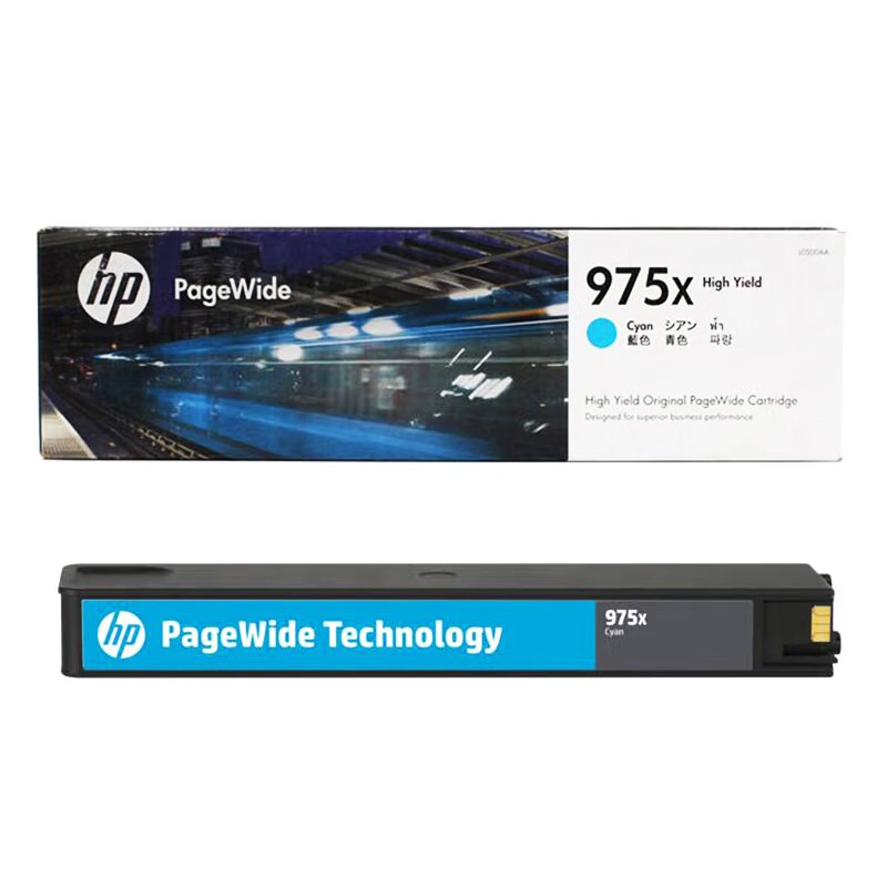 HP/惠普 975X墨盒 L0S00AA 蓝色/青色高容/7000页 适用机型：HP PageWide Pro 452dn/552dw/477dn/ Printer/HP PageWide Pro 477dw/577dw MFP/HP PageWide Pro 577z MFP/HP PageWide Managed  P57750dw MFP/HP PageWide Managed  P55250dw Printer/HP PageWide Pro 452dw/552dwk Printer 单位:个