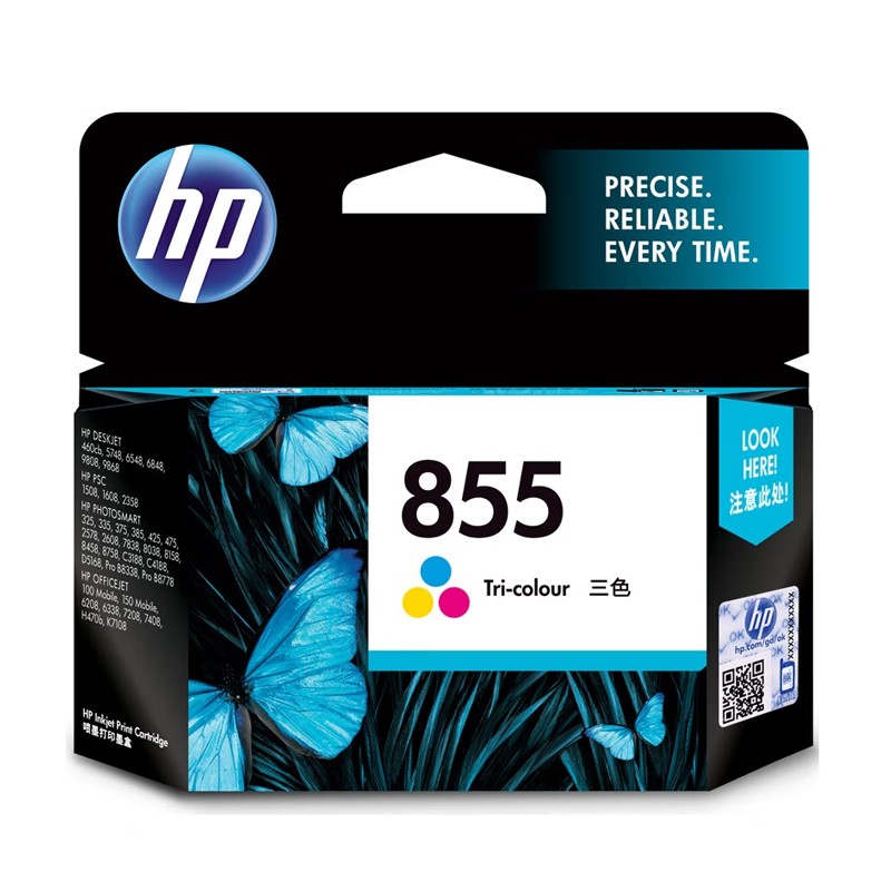 HP/惠普 855墨盒 C8766ZZ 彩色/330页 适用机型：HP Officejet Mobile All-in-One Printer/HP Officejet Mobile Printer/HP Officejet H470b Mobile Printer/HP Photosmart Pro B8778 Printer/HP Officejet K7108 Printer/HP Photosmart C4188 All-in-One Printer/HP Photosmart C3188 All-in-One Printer/HP Officejet 单位:个
