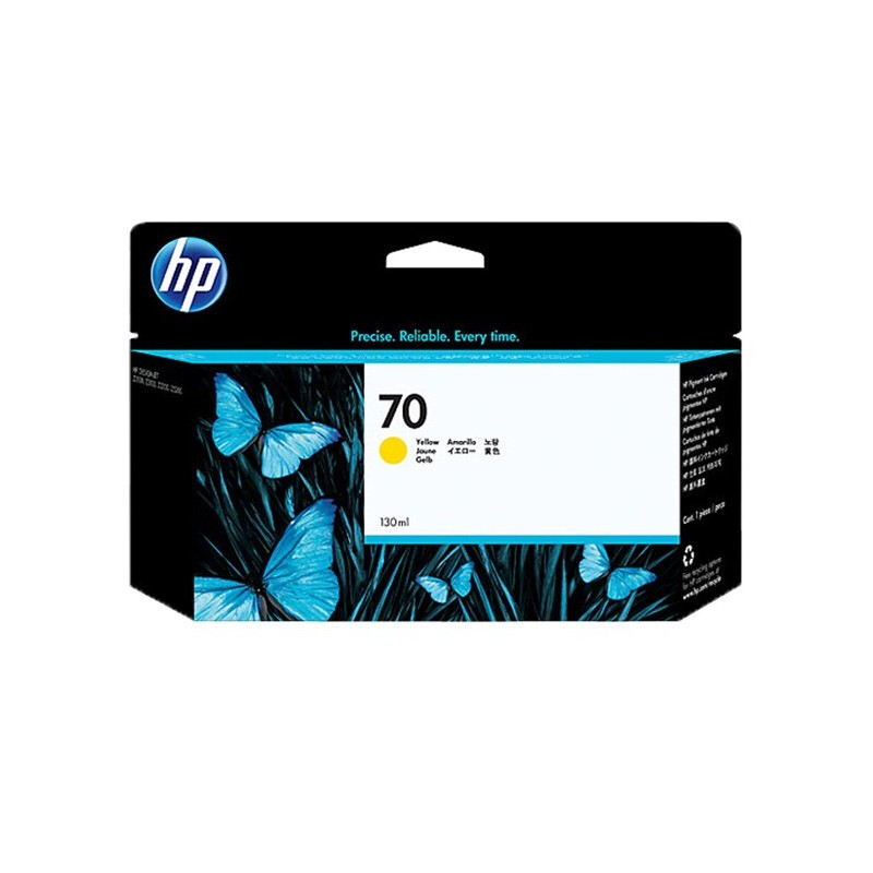 HP/惠普 70墨盒 C9454A 黄色/130ml 适用机型：HP Designjet Z2100/Z5200/Z5400/Z3100/Z3200 单位:个