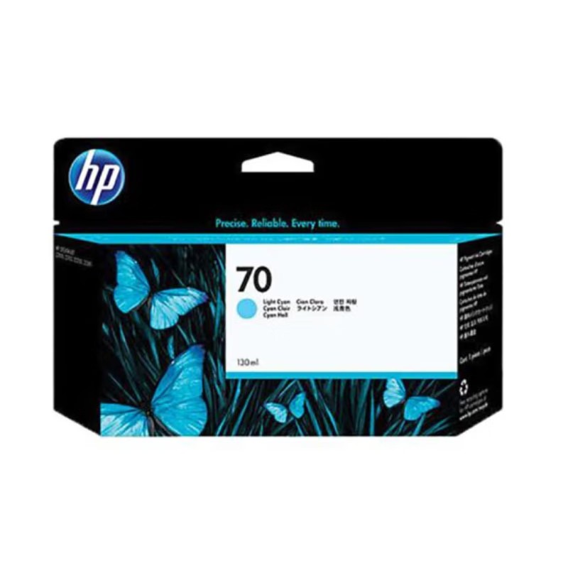 HP/惠普 70墨盒 C9390A 淡青色/130ml 适用机型：HP Designjet Z2100/Z5200/Z5400/Z3100/Z3200 单位:个