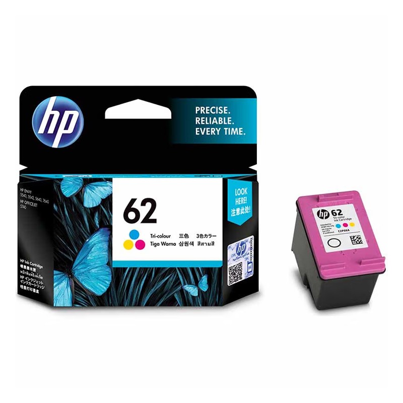 HP/惠普 62墨盒 C2P06AA 彩色/165页 适用机型：HP OfficeJet 200 Mobile Printer/HP OfficeJet 258 Mobile AiO prntr/HP OfficeJet 208 Mobile Printer/HP Envy 5640 单位:个