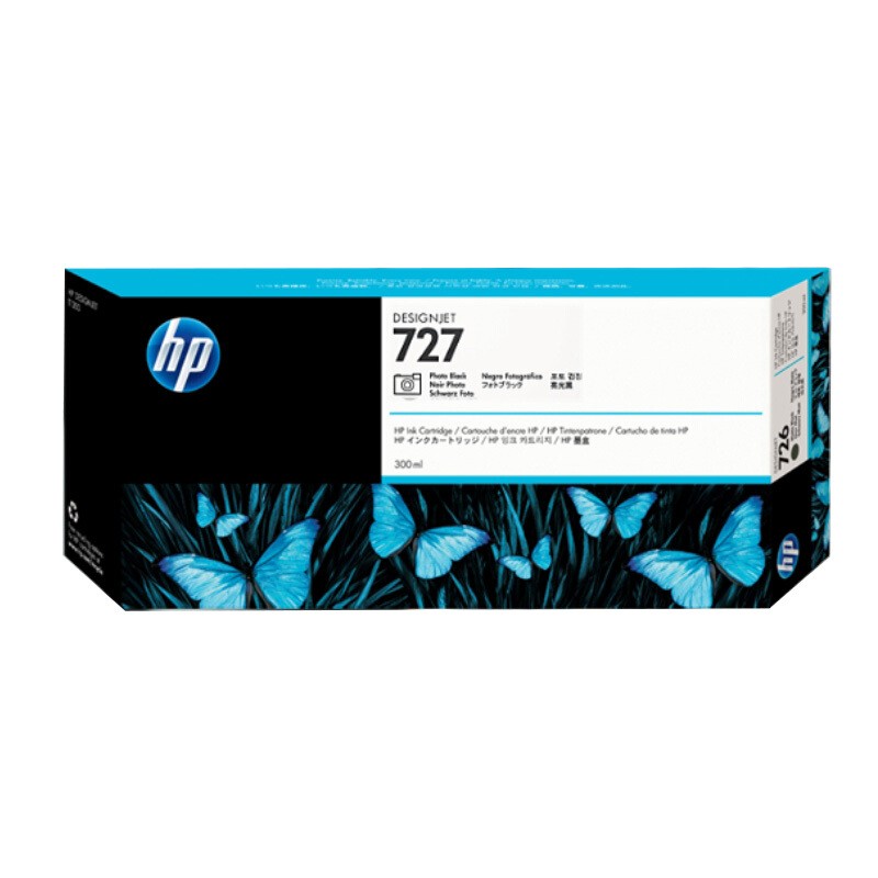HP/惠普 727B墨盒 3WX20A/F9J79A 亮光黑/300ml 适用机型：T920/T1500/T2500/T930/T1530/T2530 单位:个