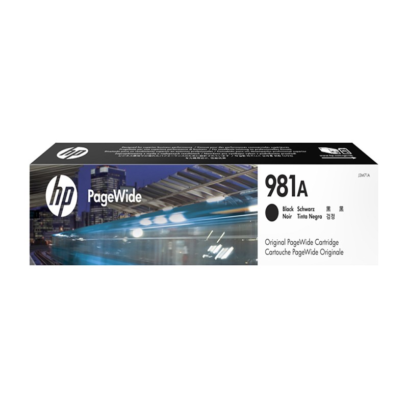 HP/惠普 981A墨盒 J3M71A 黑色 适用机型：HP PageWide Enterprise Color MFP 586dn/586f/HP PageWide Enterprise Color Flow MFP 586z/HP PageWide Enterprise Color 556dn/556xh/HP PageWide Managed Color MFP E58650dn/HP PageWide Managed Color Flow MFP E58650z/HP PageWide Managed Color E55650dn 单位:个