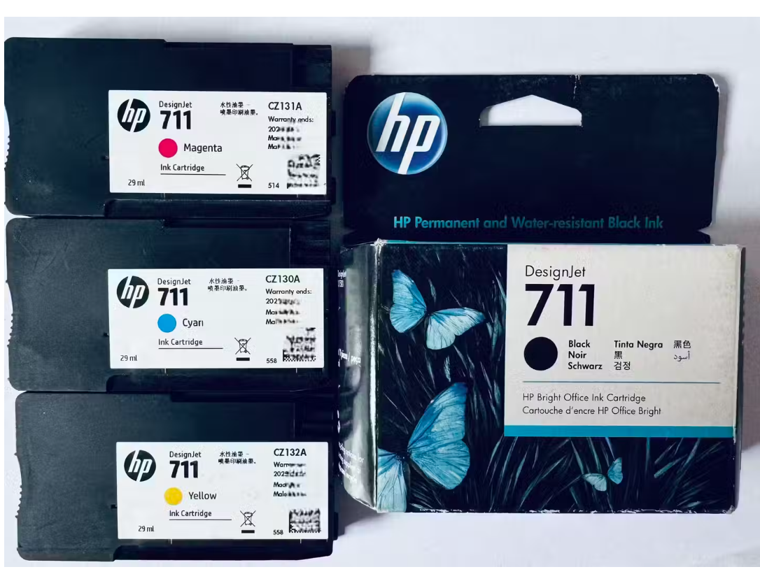 HP/惠普 711墨盒 CZ136A 黄色三支装/29ml*3 适用机型：HP Designjet T120/T520/T530 单位:个
