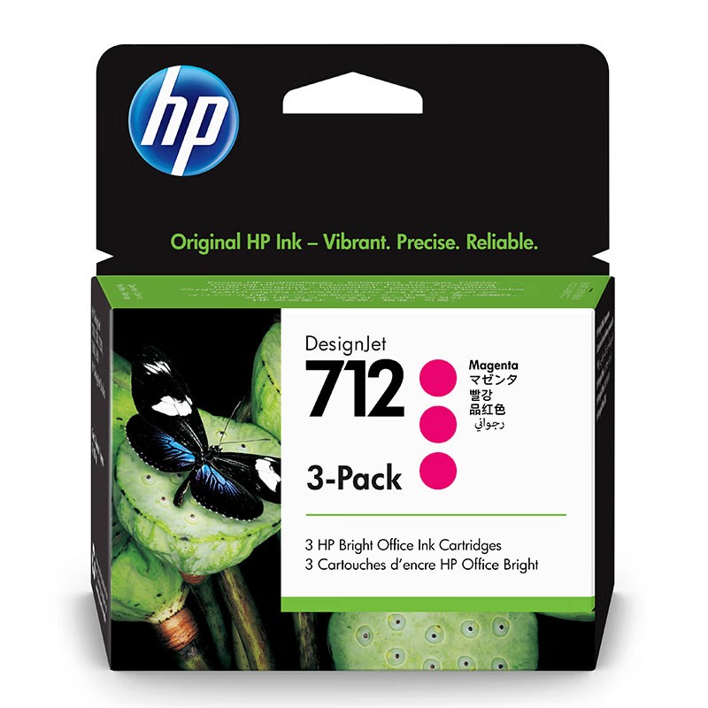 HP/惠普 712墨盒 3ED78A 品红色三支装/29ML*3 适用机型：HP Designjet  T230/T250/T650 单位:个