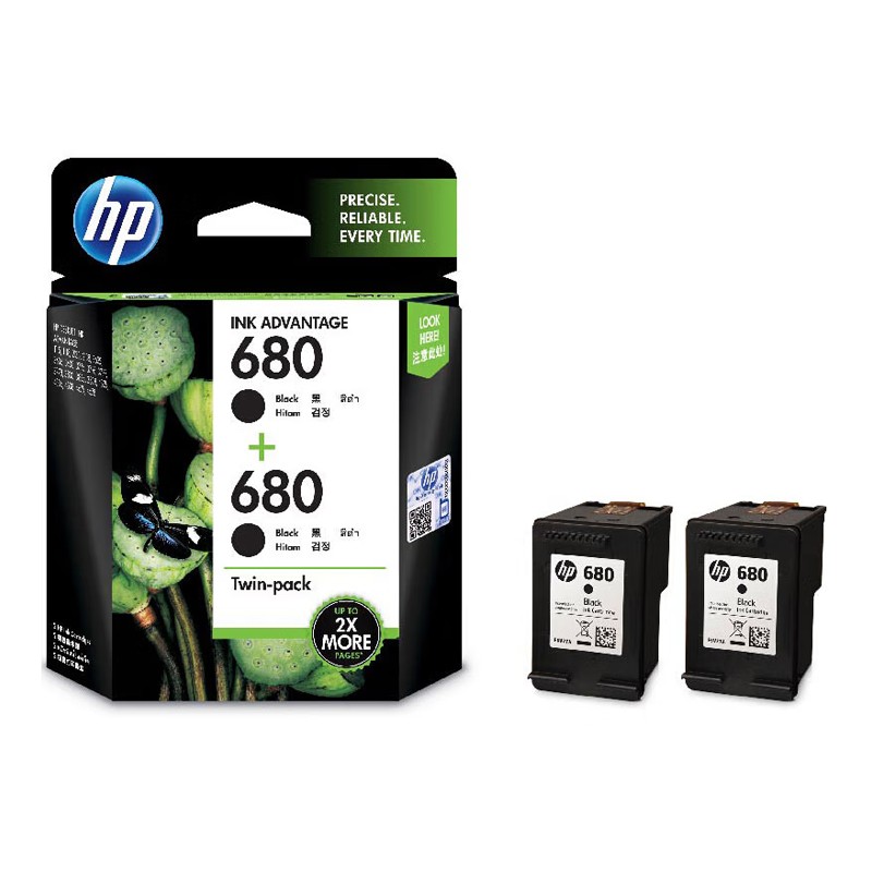 HP/惠普 680墨盒 X4E79AA 双黑套装 适用机型：HP DeskJet IA 3638/2138/3838/2676/2677/2678/5078/5278/2679 All-in-One Printer/HP DeskJet Ink Advantage 3636/3777/3779 AiO Prntr/HP DeskJet Ink Advantage 1118 Printer/HP DeskJet Ink Advantage 3778/3776 AiO Prntr/HP DeskJet IA 5088 AiO Printer/HP DeskJ 单位:套
