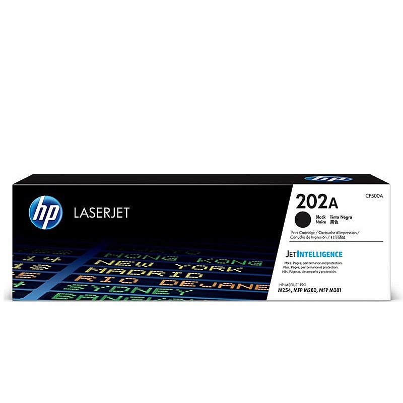 HP/惠普 202A打印硒鼓 CF500A 黑色/鼓粉一体/1400页 适用机型：HP Color LaserJet Pro M254nw/M254dw/M254dn Printer/HP Color LaserJet Pro MFP M280nw/M281fdn/M281fdw Prntr 单位:个