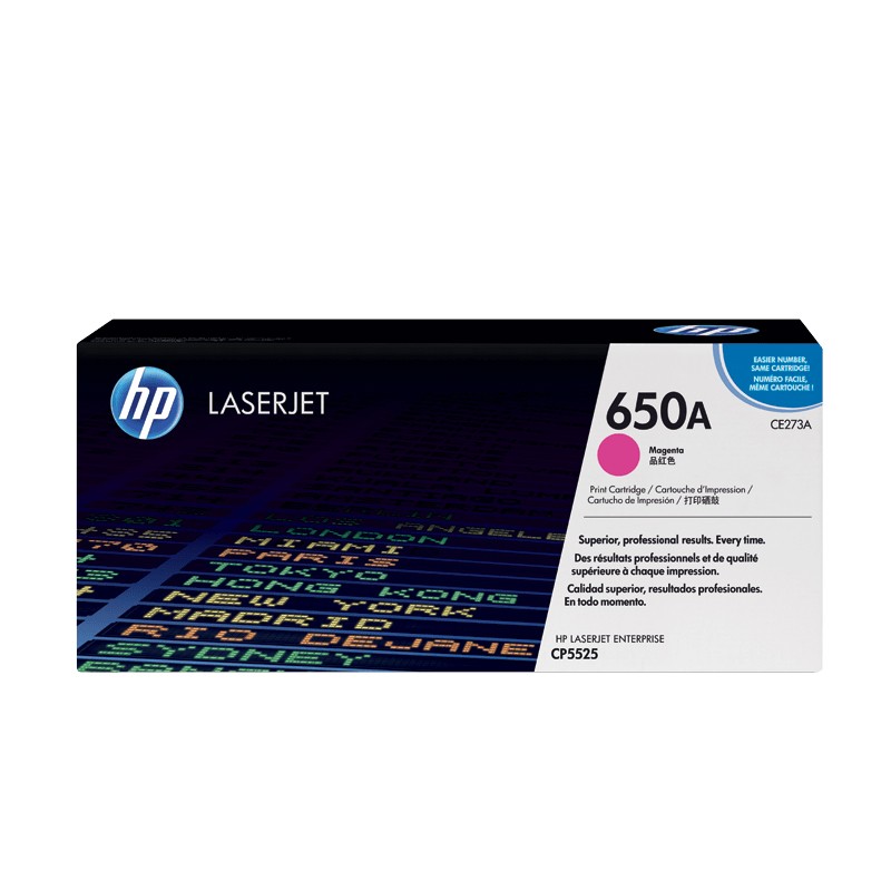HP/惠普 650A打印硒鼓 CE273A 品红色/鼓粉一体/15000页 适用机型：HP Color LaserJet Ent M750n/M750dn Printer/HP Color LaserJet CP5525n/CP5525dn/CP5525xh Printer 单位:个