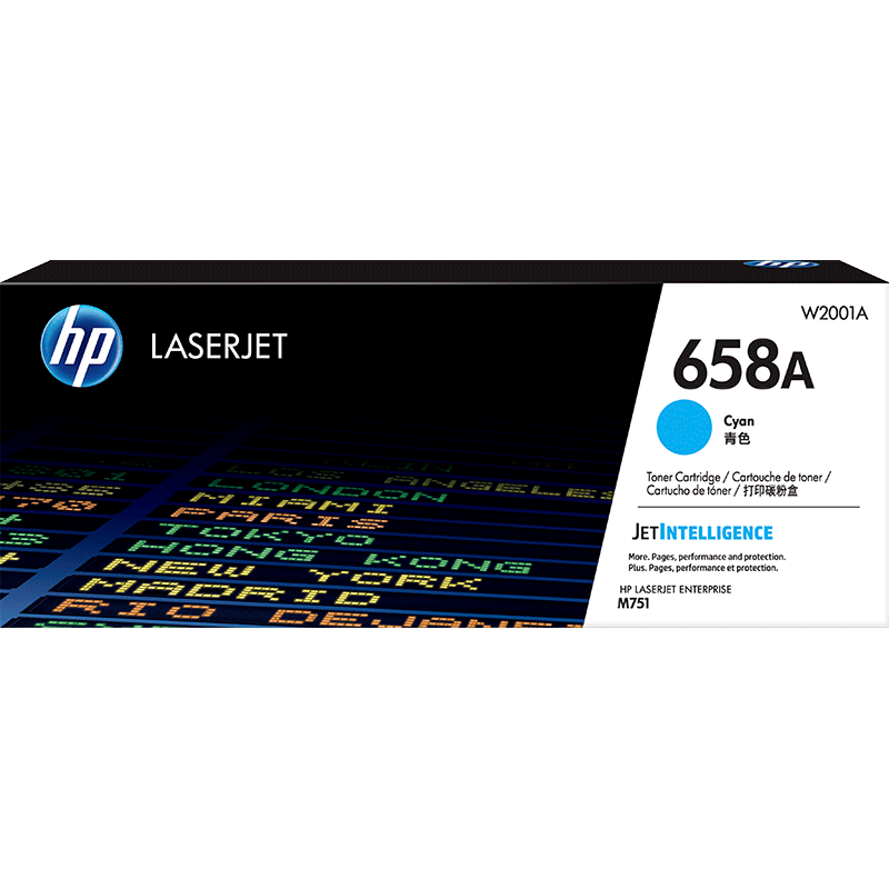HP/惠普 658A打印碳粉盒 W2001A 青色/鼓粉分离/6000页 适用机型：HP Color LaserJet Enterprise M751n/M751dn 单位:个