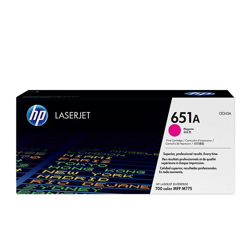 HP/惠普 651A打印硒鼓 CE343A 品红色/鼓粉一体/16000页 适用机型：HP LaserJet 700 Color MFP M775dn/M775f/M775z Prntr 单位:个