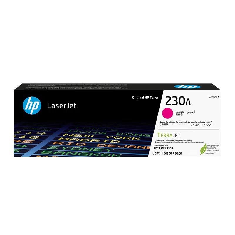 HP/惠普 230A打印硒鼓 W2303A 品红色/鼓粉一体/1800页 适用机型：HP Color LaserJet Pro  4203cdn/4203dn/4203dw/HP Color LaserJet Pro MFP 4303dw/4303fdn/4303fdw 单位:个
