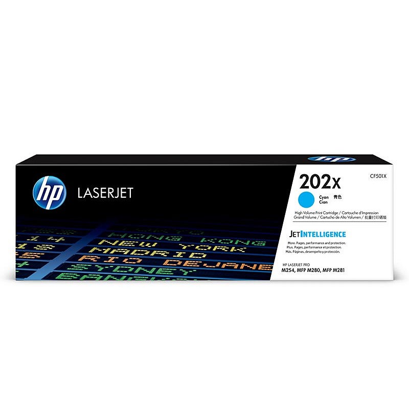 HP/惠普 202X批量打印硒鼓 CF501X 青色高容/鼓粉一体/2500页 适用机型：HP Color LaserJet Pro M254nw/M254dw/M254dn Printer/HP Color LaserJet Pro MFP M280nw/M281fdn/M281fdw Prntr 单位:个