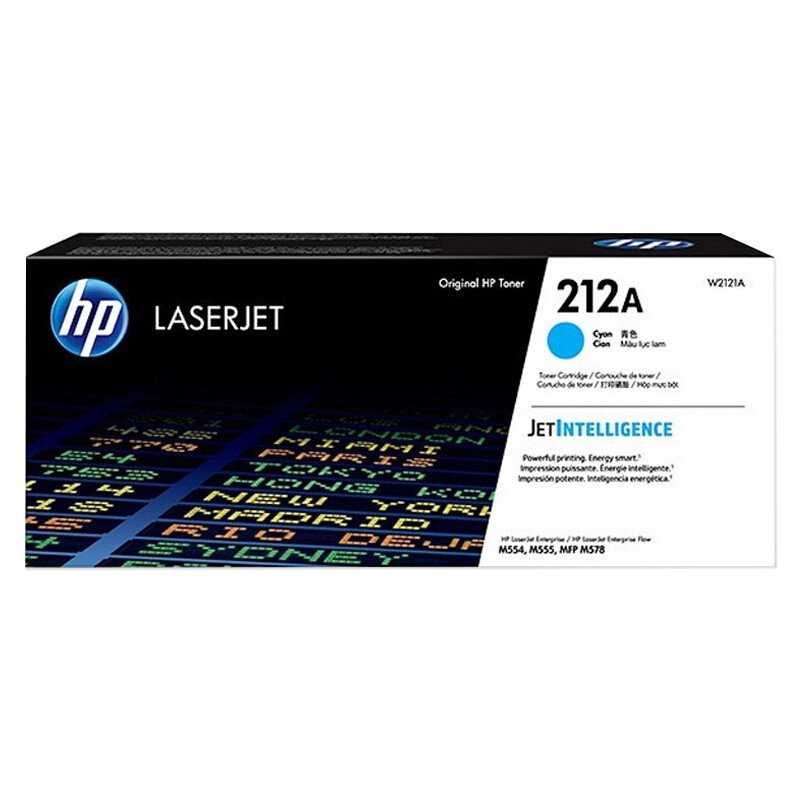 HP/惠普 212A打印硒鼓 W2121A 青色/鼓粉一体/4500页 适用机型：HP Color LaserJet Enterprise M554dn/M555dn/M555X/HP Color LaserJet Enterprise MFP M578dn/M578f/HP Color LaserJet Enterprise flow MFP M578z 单位:个