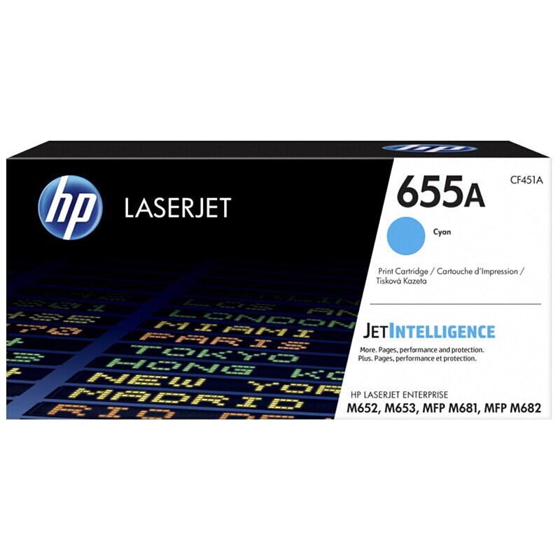 HP/惠普 655A打印硒鼓 CF451A 青色/鼓粉一体/10500页 适用机型：HP Color LaserJet Ent M652dn/M653dn/M653x Printer/HP Color LaserJet Ent MFP M681dh Prntr/HP Color LaserJet Ent MFP M681f Prntr/HP Color LaserJet Ent Flw MFPM681z/MFPM682z Prntr 单位:个