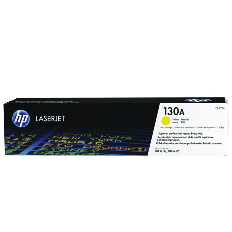 HP/惠普 130A碳粉盒 CF352A 黄色/鼓粉分离/1000页 适用机型：HP Color LaserJet Pro MFP M176n Printer/HP Color LaserJet Pro MFP M177fw Printer 单位:个