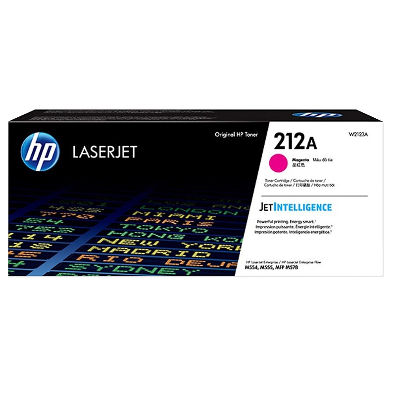 HP/惠普 212A打印硒鼓 W2123A 品红色/鼓粉一体/4500页 适用机型：HP Color LaserJet Enterprise M554dn/M555dn/M555X/HP Color LaserJet Enterprise MFP M578dn/M578f/HP Color LaserJet Enterprise flow MFP M578z 单位:个