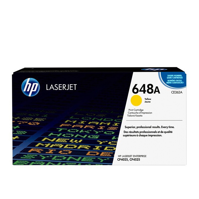HP/惠普 648A打印硒鼓 CE262A 黄色/鼓粉一体/11000页 适用机型：HP Color LaserJet CM4540/CM4540f/CM4540fskm MFP Printer/HP Color LaserJet CP4525DN/CP4525N/CP4525XH/CP4025DN/CP4025N Printer 单位:个