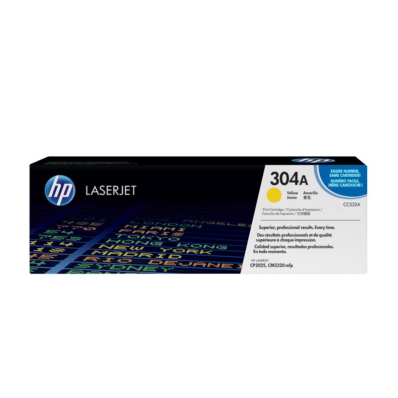 HP/惠普 304A打印硒鼓 CC532A 黄色/鼓粉一体/2800页 适用机型：HP Color LaserJet CP2025/CP2025n/CP2025dn/CP2025x Printer/HP Color LaserJet CM2320n/CM2320fxi/CM2320nf MFP Printer 单位:个