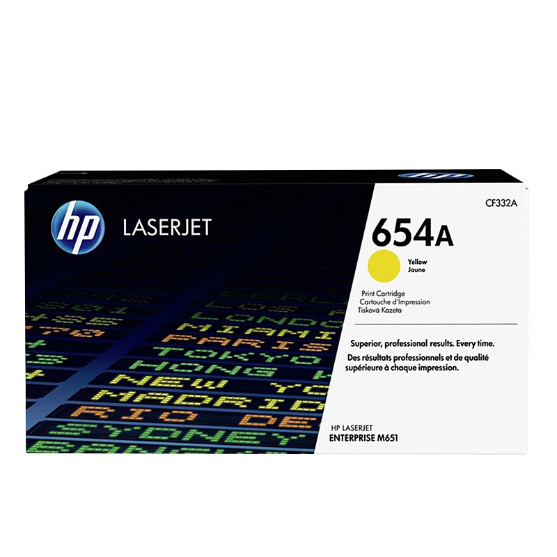 HP/惠普 654A打印硒鼓 CF332A 黄色/鼓粉一体/15000页 适用机型：HP Color LaserJet Ent M651n/M651dn/M651xh Printer 单位:个