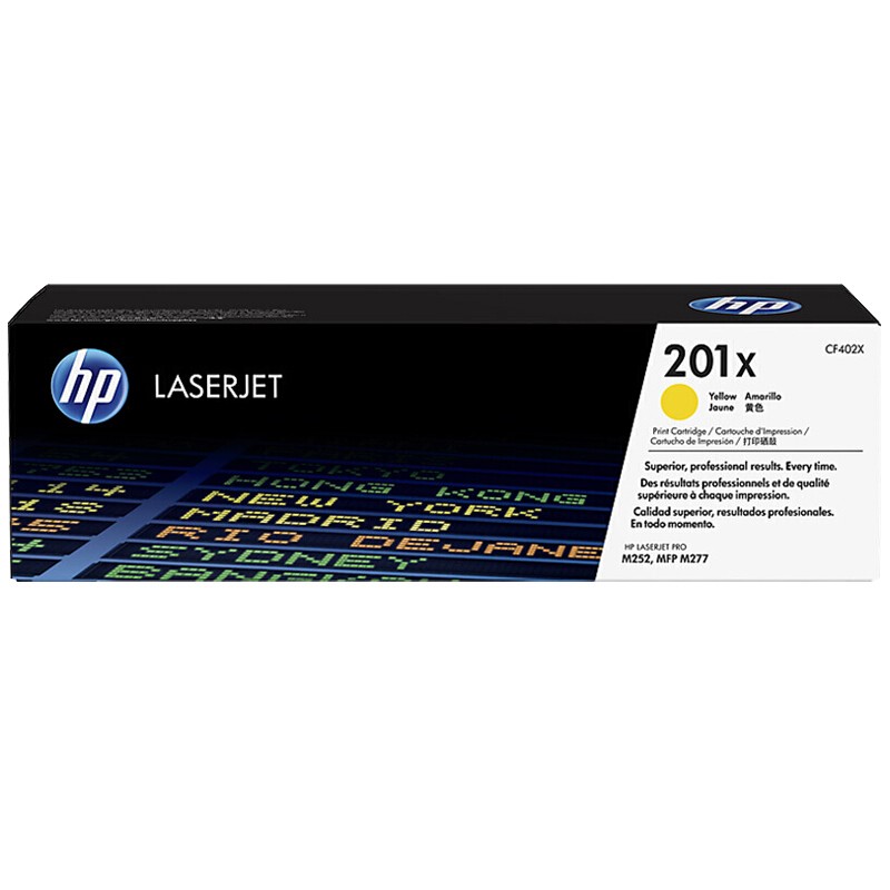 HP/惠普 201X打印硒鼓 CF402X 黄色高容/鼓粉一体/2300页 适用机型：HP Color LaserJet Pro 200 M252n/M252dw Printer/HP Color LaserJet Pro MFP M277n/M277dw Printer/HP LaserJet Color Pro MFP M274n Printer 单位:个