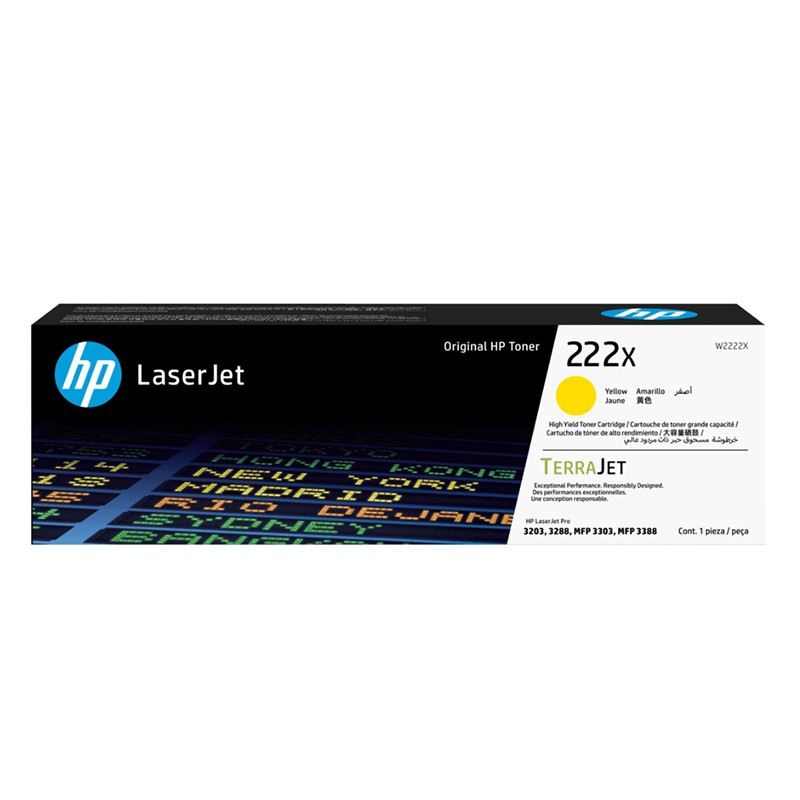 HP/惠普 222X大容量硒鼓 W2222X 黄色/鼓粉一体/2500页 适用机型：HP Color LaserJet Pro 3288dw/3288dn/HP Color LaserJet Pro MFP 3388fdw/3388sdw/3388fdn Printer 单位:个