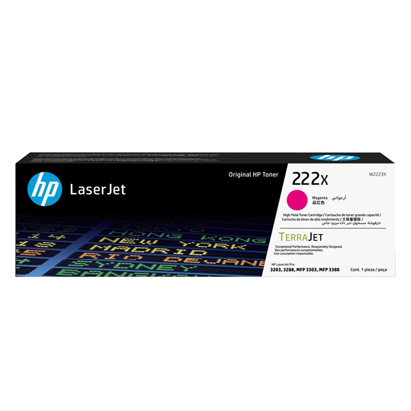 HP/惠普 222X大容量硒鼓 W2223X 品红色/鼓粉一体/2500页 适用机型：HP Color LaserJet Pro 3288dw/3288dn/HP Color LaserJet Pro MFP 3388fdw/3388sdw/3388fdn Printer 单位:个