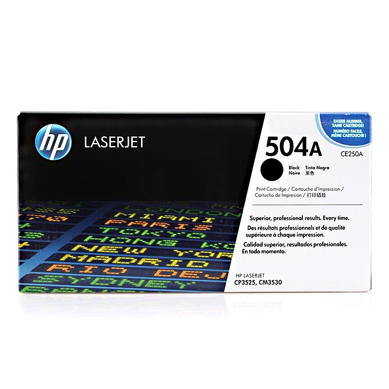 HP/惠普 504A打印硒鼓 CE250A 黑色/鼓粉一体/5000页 适用机型：HP Color LaserJet CP3525/CP3525n/CP3525dn Printer/HP Color LaserJet CM3530/CM3530fs  MFP Printer 单位:个