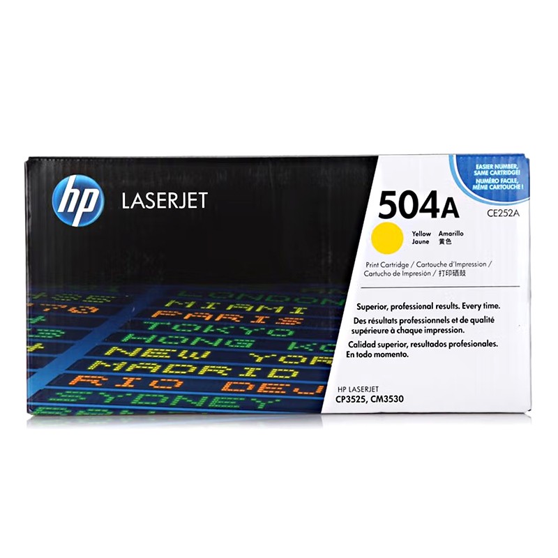 HP/惠普 504A打印硒鼓 CE252A 黄色/鼓粉一体/7000页 适用机型：HP Color LaserJet CP3525/CP3525n/CP3525dn Printer/HP Color LaserJet CM3530/CM3530fs  MFP Printer 单位:个