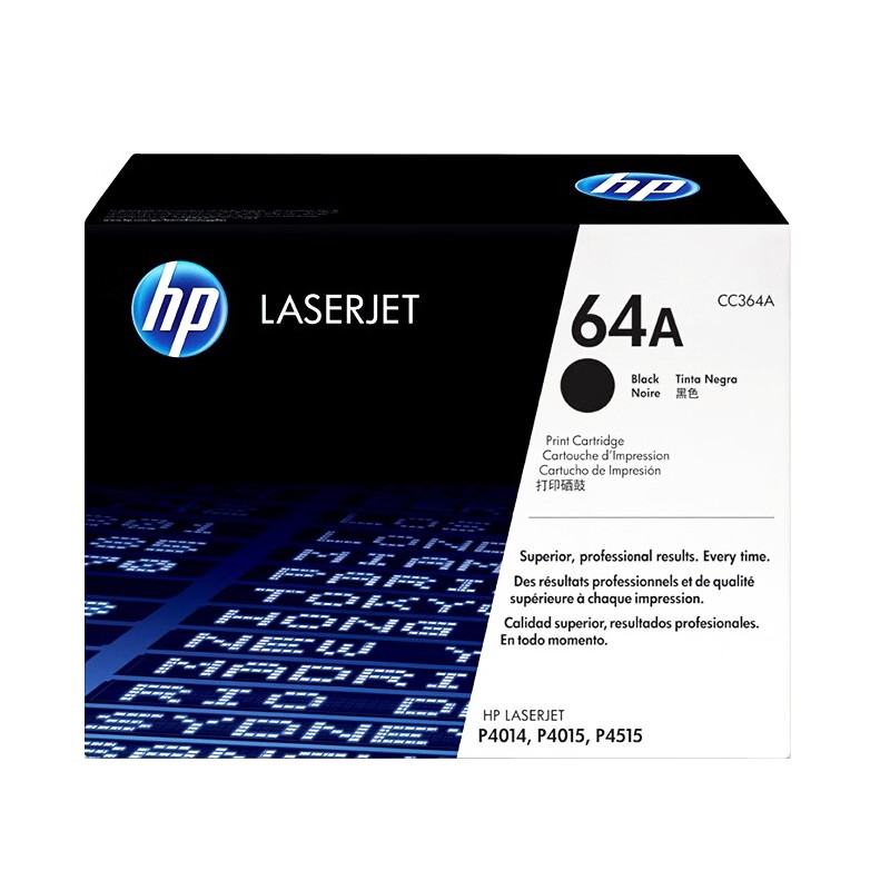 HP/惠普 64A打印硒鼓 CC364A 黑色/鼓粉一体/10000页 适用机型：HP LaserJet P4015/HP LaserJet P4015n/P4015tn/P4015x/P4015dn/P4515tn/P4515xm/P4515n/P4515x/P4014/P4014n/P4014dn Printer 单位:个