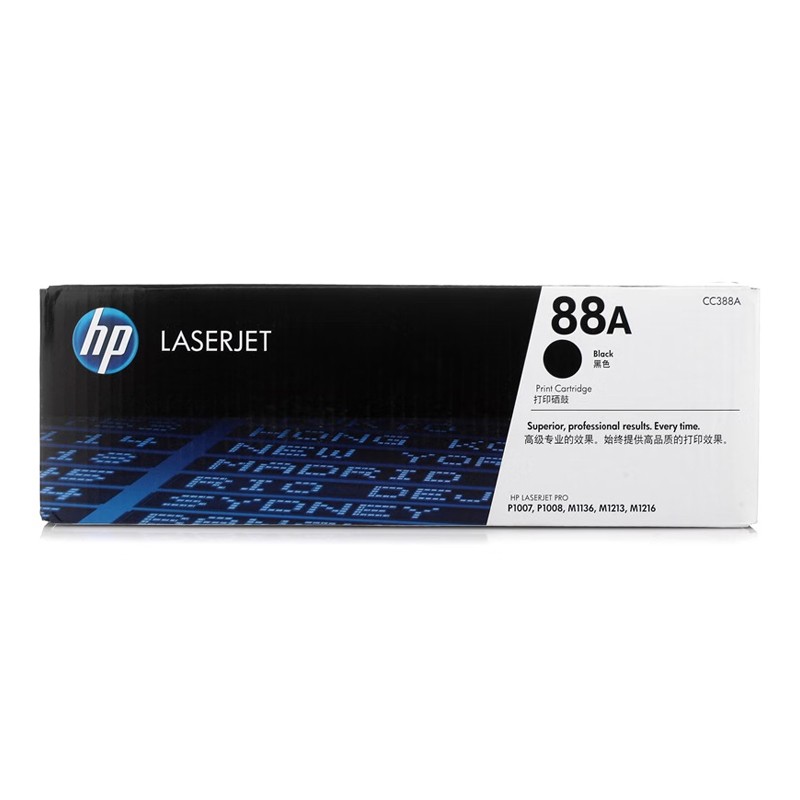 HP/惠普 88A打印硒鼓 CC388A 黑色/鼓粉一体/1500页 适用机型：HP LaserJet Pro MFP M128fn/M128fw/M126a/M126nw/M128fp/M226dn/M226dw Printer/HP LaserJet M1136/M1213nf/M1216nfh MFP Printer/HP LaserJet Ent M1139/M1219nf Printer/HP LaserJet P1106/P1108 Printer/HP LaserJet P1007/P1008 Printer/HP LaserJet Pro M1218nfs/ 单位:个