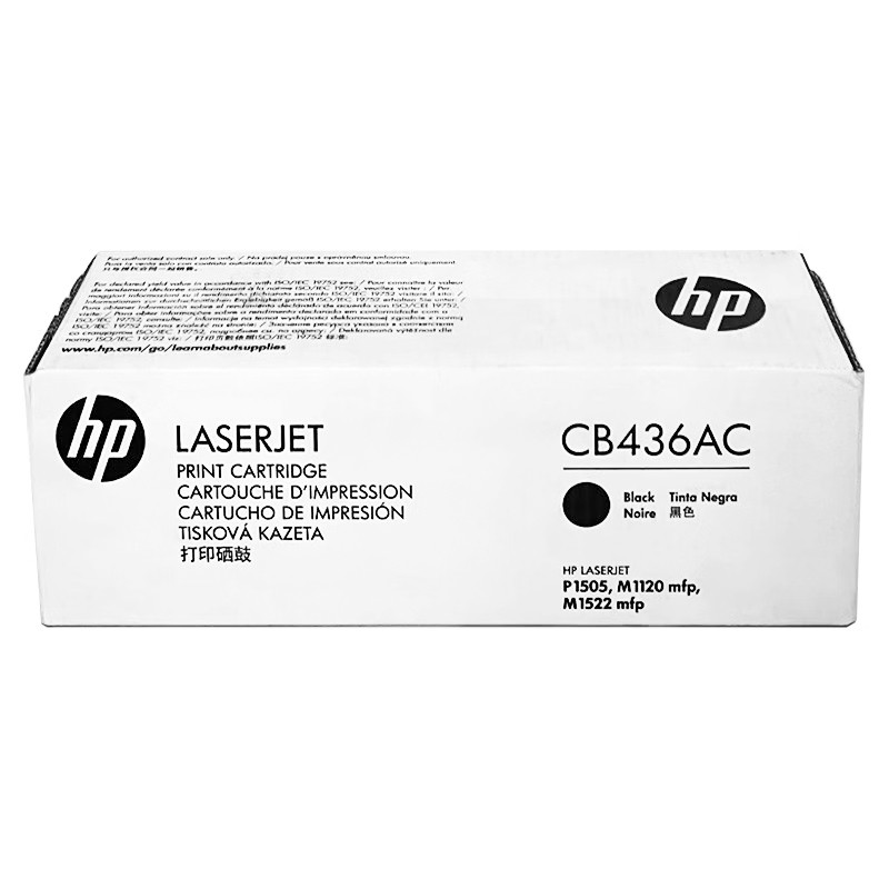 HP/惠普 打印硒鼓 CB436AC 黑色白包/鼓粉一体/2000页 适用机型：HP LaserJet P1505/P1505n Printer/HP LaserJet M1522nf MFP Printer 单位:个