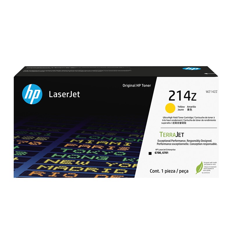 HP/惠普 214Z超高容量硒鼓 W2142Z 黄色/鼓粉一体/26000页 适用机型：HP Color LaserJet Enterprise 6700dn/6701dn 单位:个